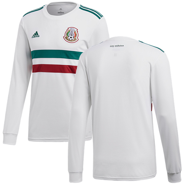 Mexico Blank Away Long Sleeves Soccer Country Jersey